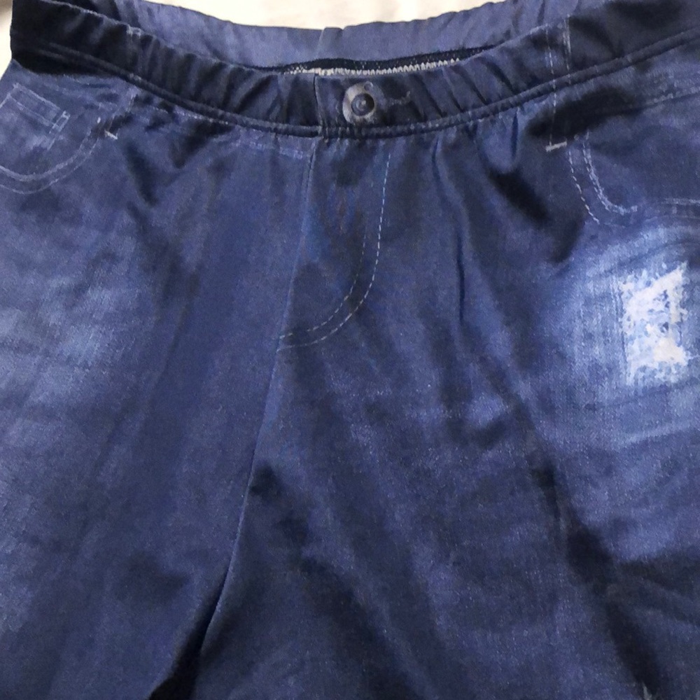 Leggings that look like Ripped Dark Wash Jeans